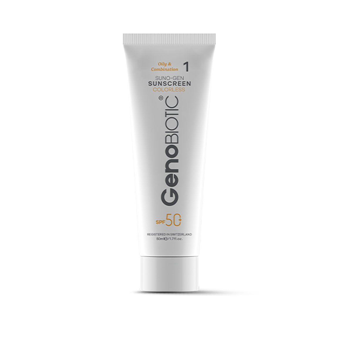 کرم ضد آفتاب SPF50 پوست چرب و مختلط بی رنگ ژنوبایوتیک