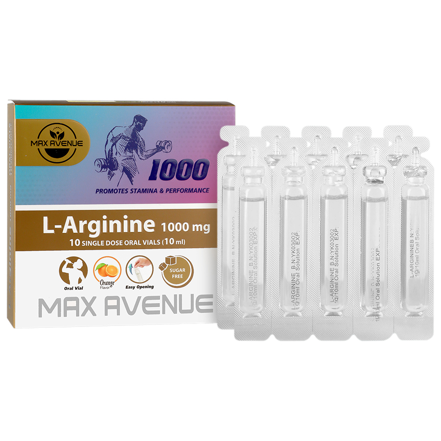 ویال خوراکی ال آرژنین 1000 میلی گرم 10 عدد مکس اونیو