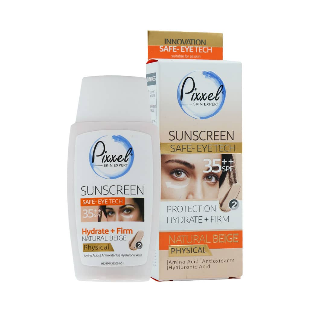 کرم ضد آفتاب فیزیکی دور چشم و صورت SPF35 پیکسل 50 میلی لیتر بی رنگ