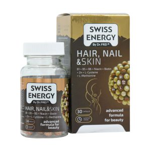 کپسول هیرنیل و اسکین سوییس انرژی 30 عدد مکمل تغذیه ای به شکل دارویی کپسول آهسته رهش است که برای کمک به زیبایی پوست، مو و ناخن کاربرد دارد.