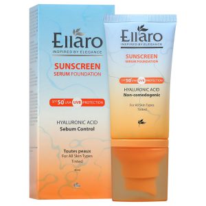 سرم ضد آفتاب کرم پودری رنگی طبیعی الارو با SPF50 مناسب انواع پوست حجم 40 میلی لیتر