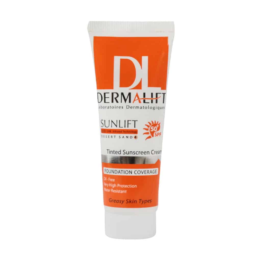 **کرم ضد آفتاب SPF50 رنگی پوست چرب درمالیفت درمالیفت 40 میلی لیتر**